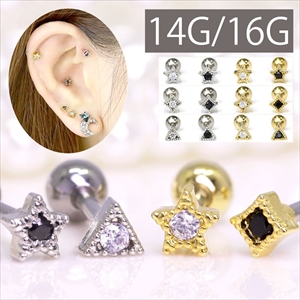 ジュエル付きダイヤピアス