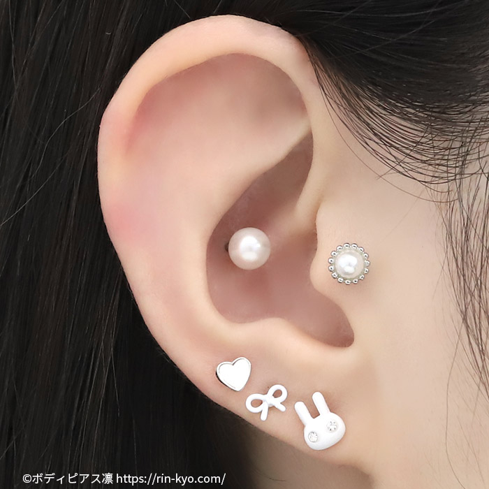 インナーコンクにパールキャッチ
