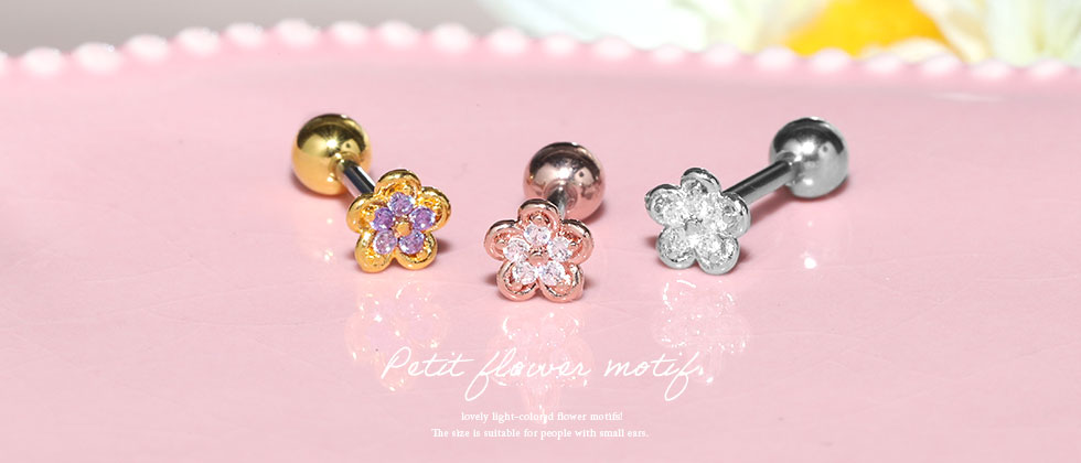 ジュエルフラワーピアス